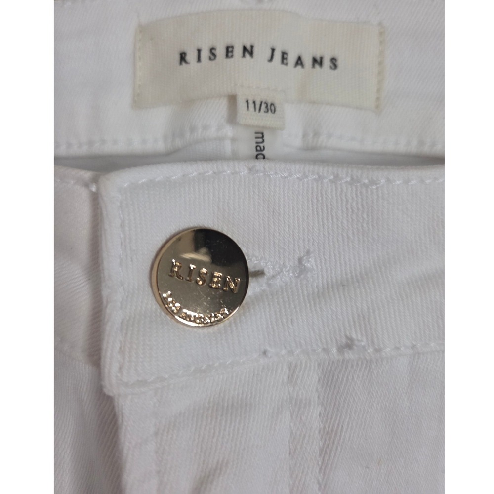 Risen Jeans White High Rise Wide Leg Denim Pants Womens Size 11 30 RDP5444 - Picture 5 of 8